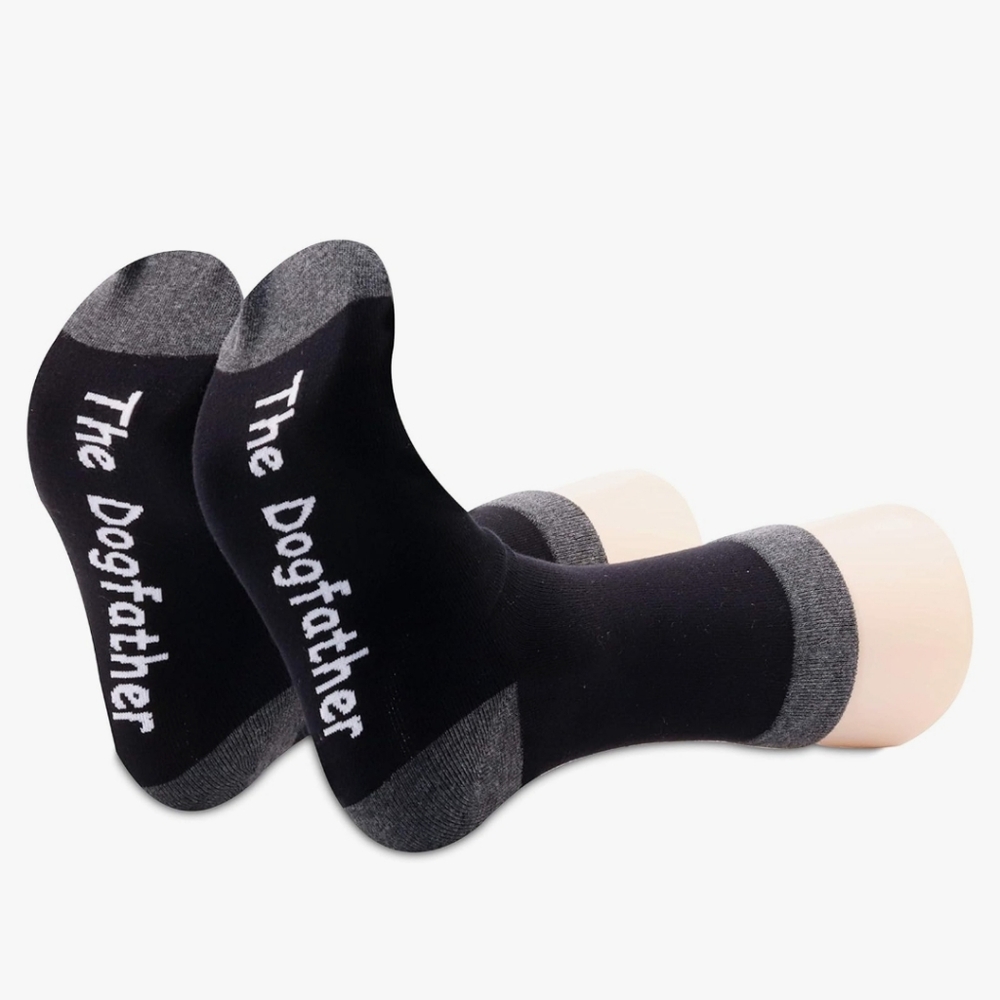 🆕️ "Dogfather" Socks - Black With Grey - Fits All! - Picture 9 of 10